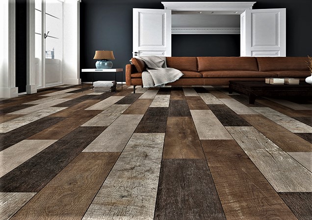 Otantik Rustik Laminat Parke Modelleri Kahve Renk Karma Boyalı Laminat