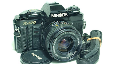 Minolta X-570 (Black) Body #858, Minolta Celtic 28mm 1:2.8 #947