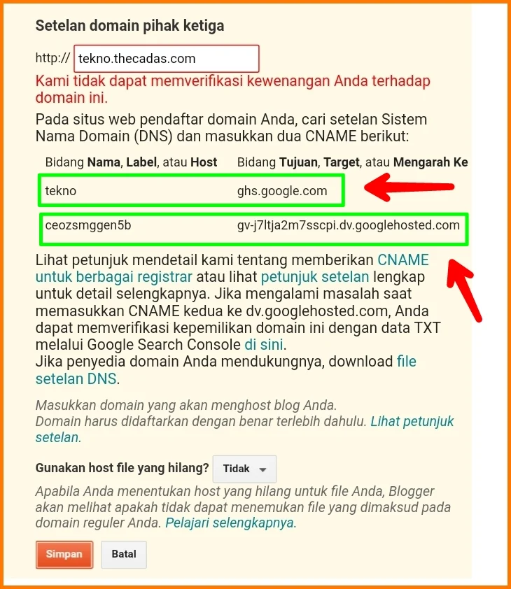 Membuat sub domain dari google domain