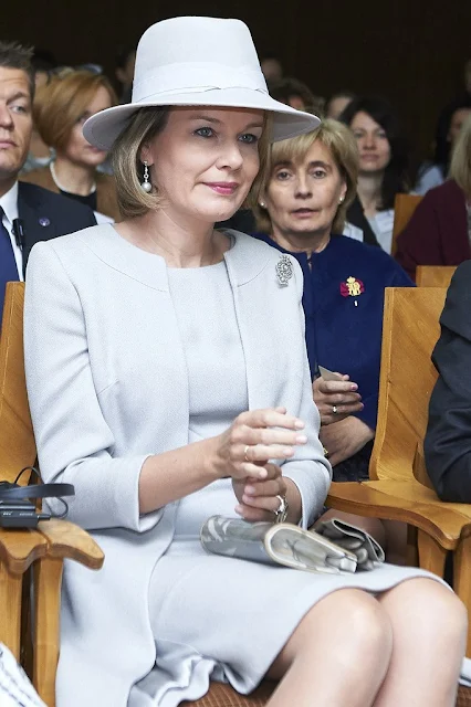 Queen Mathilde of Belgium and First Lady Agata Kornhauser-Duda visits Wolfgang Goethe college as part of official Royal visit in Poland