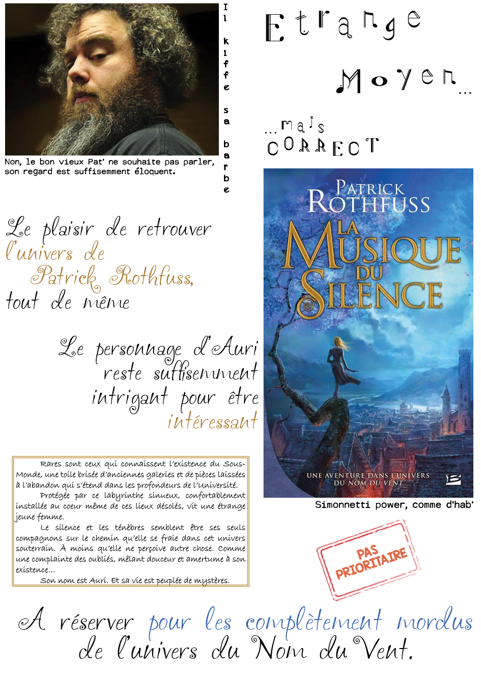 Le Dévoreur de livres La Musique du Silence, de Patrick Rothfuss