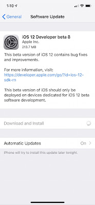 Apple releases iOS 12 beta 8 to developers [Download]