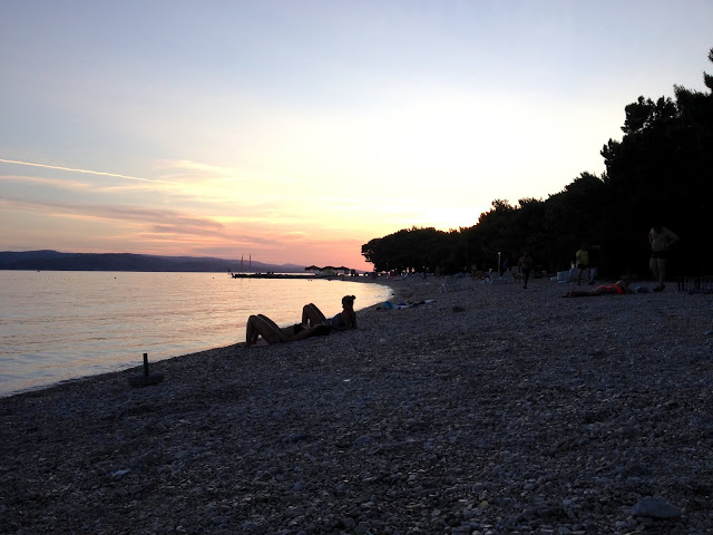 Chorwacka plaża wieczorem Chorwacka plaża wieczorem