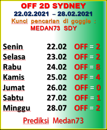 Sydney Kamis 25 02 2021 Medan73 Jitu Prediction