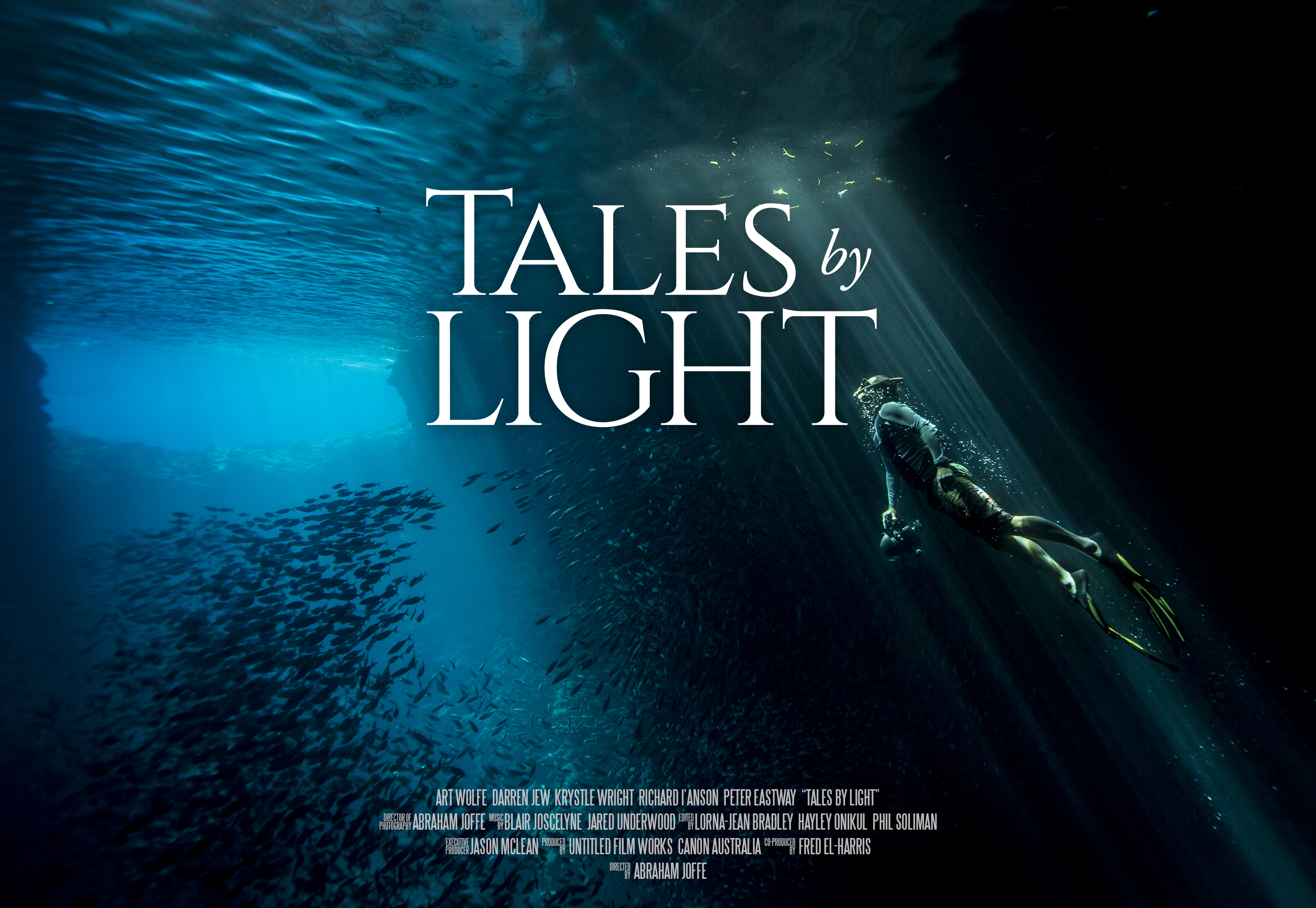 Poster da série Tales by Light um documentário sobre fotografia criado pela Canon Austrália e National Geografic, distruibuição mundial pela Netflix e contém as 3 temporadas disponíveis na Netflix