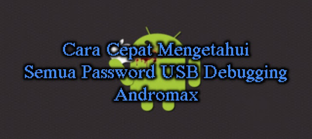 Cara Cepat Mengetahui Semua Password USB Debugging Andromax
