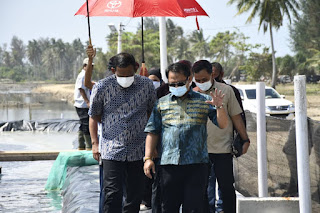 Tim Ahli dari Kementerian Perikanan Survei Lokasi Shirmp Estate di Aceh Timur Februari 18, 2021