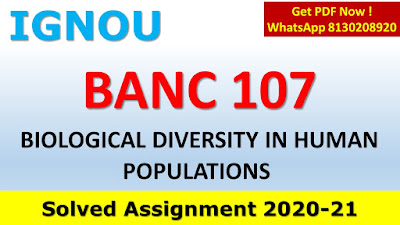 BANC 107 Solved Assignment 2020-21