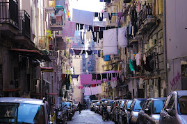 Clothes drying across the street are a  common sight in Sant'Antonio Abate