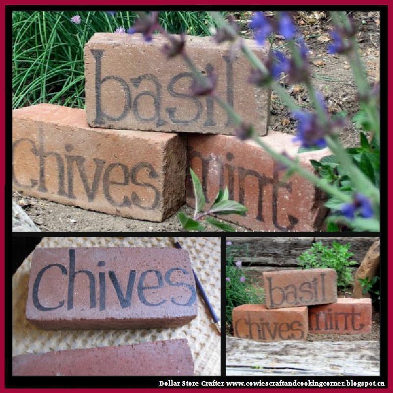 Dollar Store Crafter Turn Bricks Into Herb Garden Markers