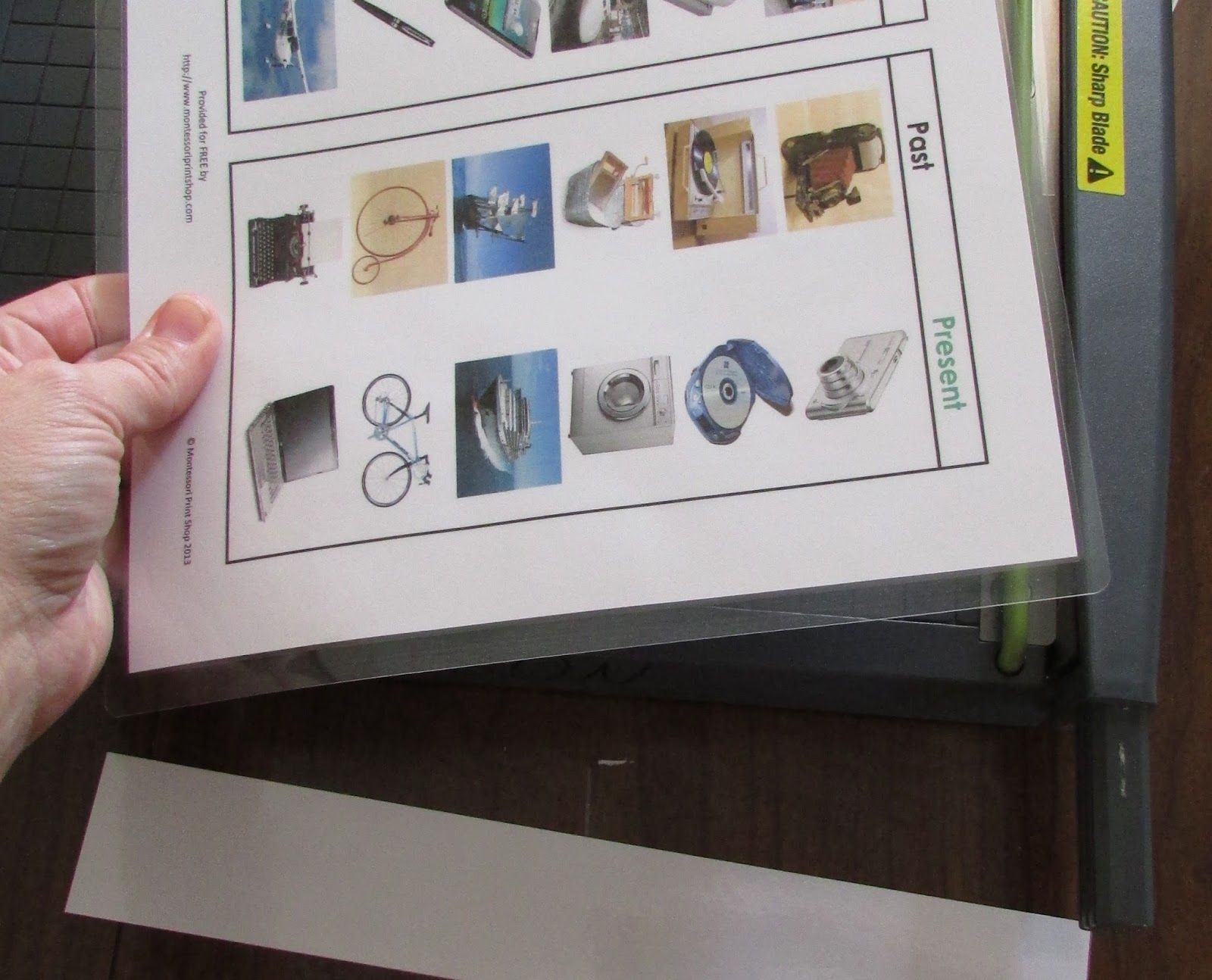 Finding Montessori Recycle Laminating Scraps