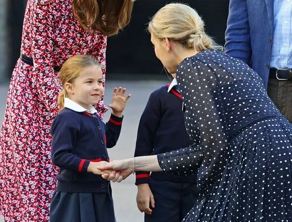 The Duchess first wore that dress for Prince Harry and Meghan Markle's wedding rehearsal last year