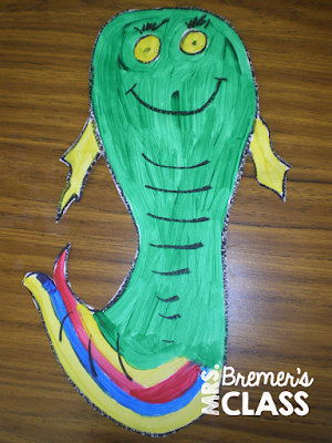 Dr. Seuss One Fish Two Fish art lesson for Kindergarten