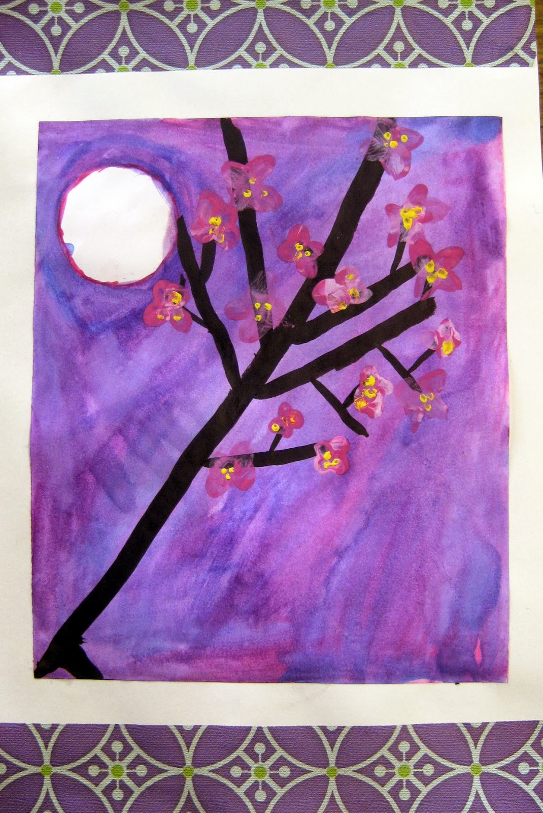 Cassie Stephens: In the Art Room: Cherry Blossom Trees by Second Grade
