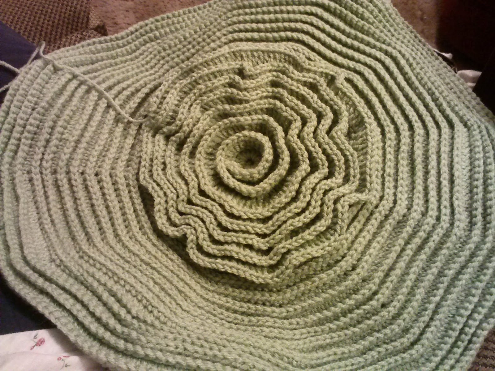 Family, Books and Crochet...Oh My! Ruffle Rose Pillow