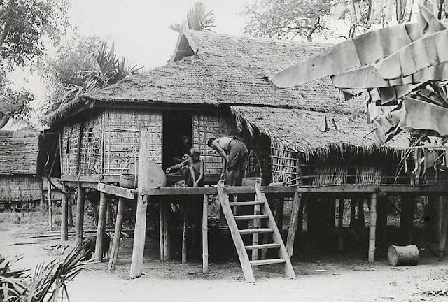 Village life near Angkor Wat, around 1919-1926. Unknown photographer