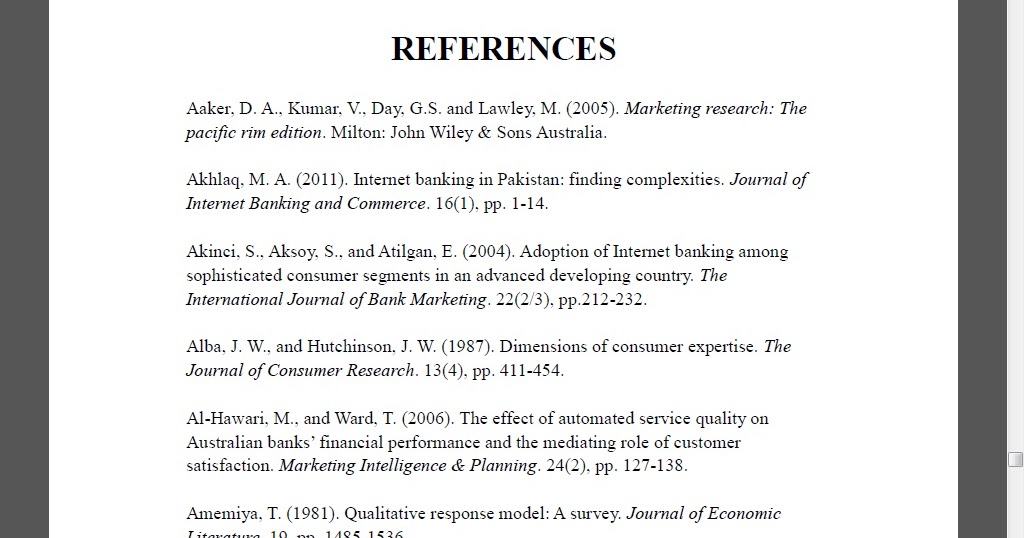 reference in research project