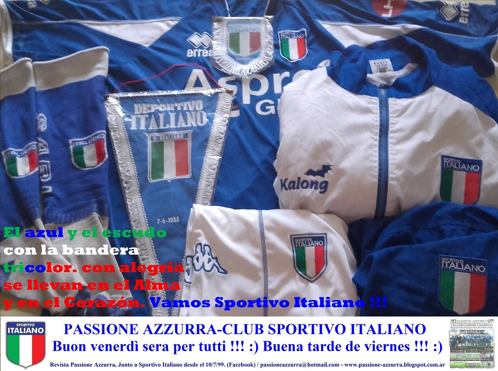 PASSIONE AZZURRA: 21/1/2020 HISTORIA-A.C.I.A. / SPORTIVO / DEPORTIVO  ITALIANO. ESCUDOS DE VARIOS AÑOS ENTRE 1955 Y 2020.