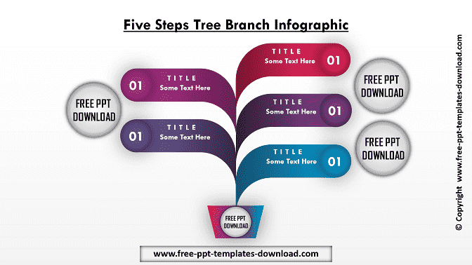 Tree Branch Five Steps Beautiful Infographics Download