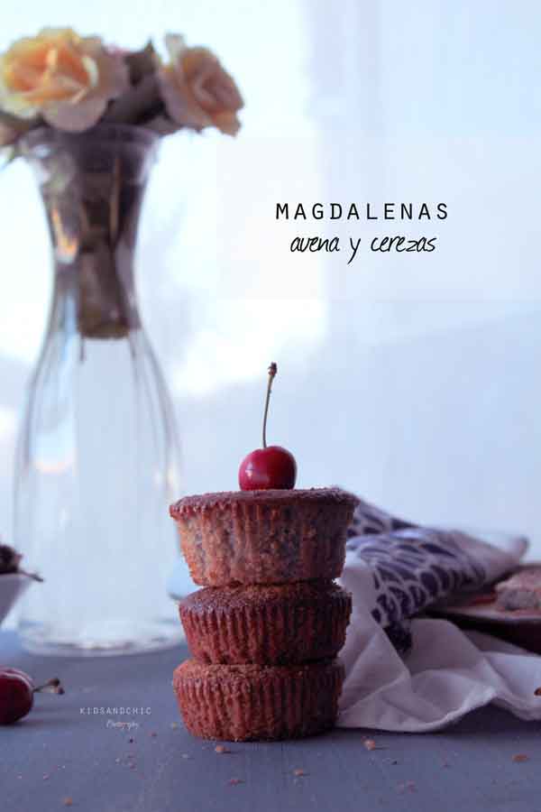 magdalenas de avena y cerezas -kidsandchic