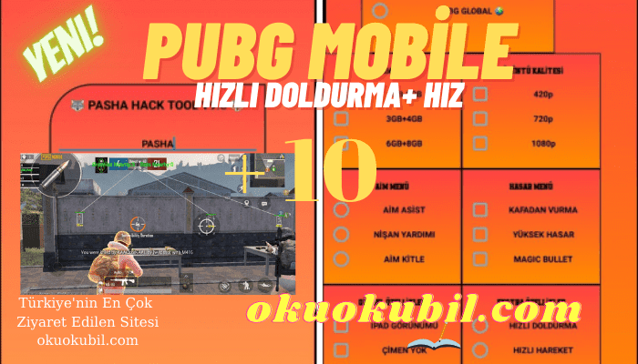 Pubg Mobile Pasha Mod Tool v9.5 Hızlı Dolurma, Hız + 10 Özellik
