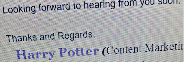 An email from Harry Potter. lol