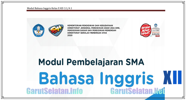 Modul Pembelajaran Bahasa Inggris Kelas 12 Sma Ma Edisi 2021