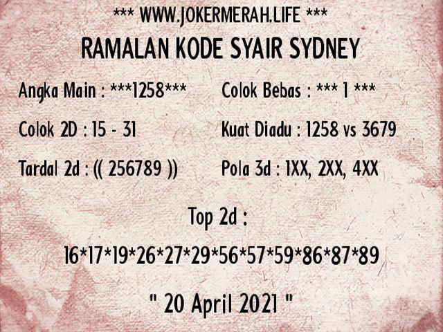 PREDIKSI togel sydney