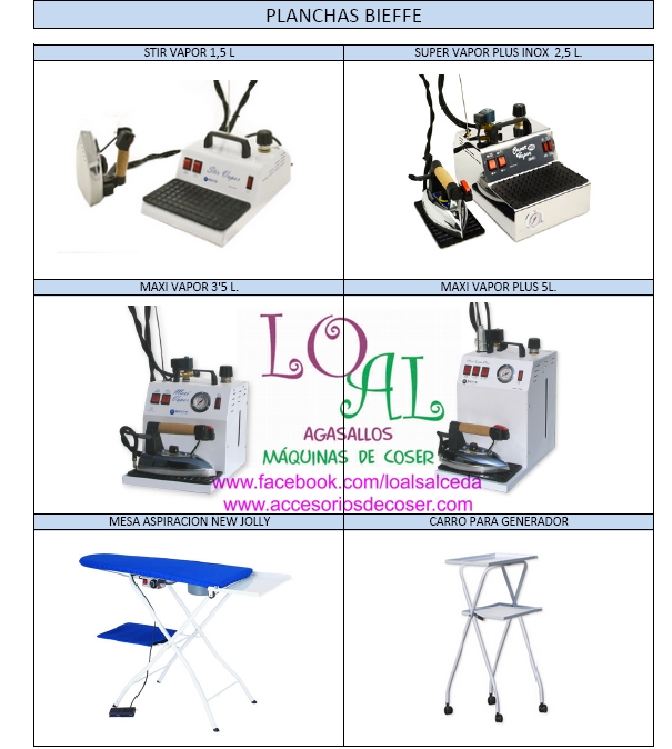 Centro de planchado, Bieffe, plancha, generador de vapor