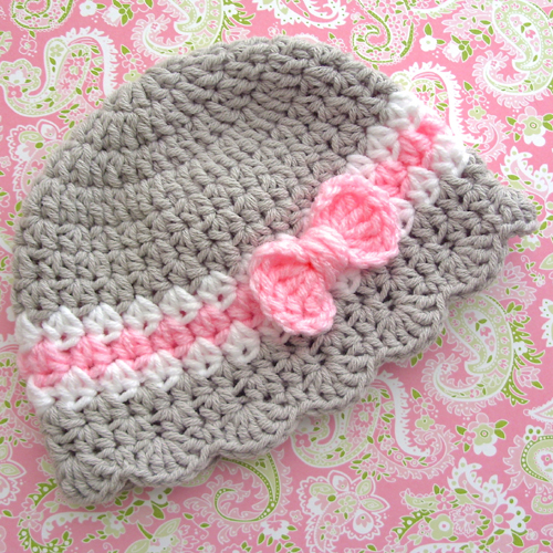 Beautiful Skills Crochet Knitting Quilting Baby Girl Hat With Bow