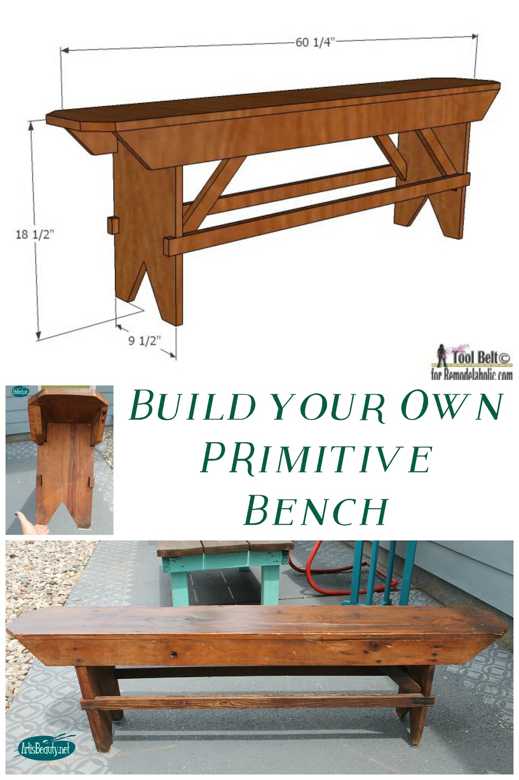 ART IS BEAUTY Build Your Own PRIMITIVE Bench