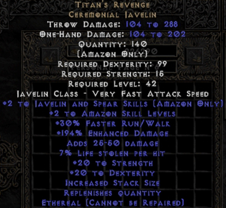 Best cRPGs ETHEREAL UPPED TITAN'S REVENGE, Diablo 2 Resurrected