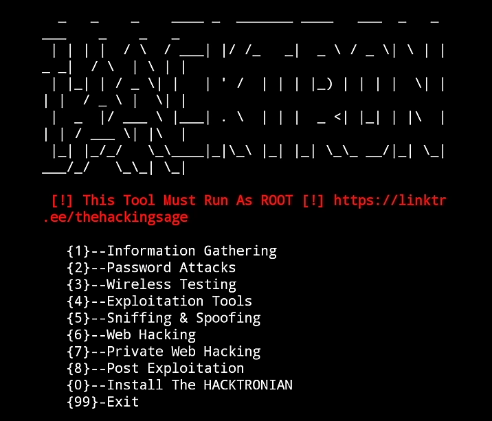 Hacktronian All in one tool for termux and kali linux Hacking Truth