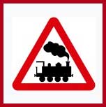 Unguarded Level Crossing Ahead traffic rule and sign in india in hindi