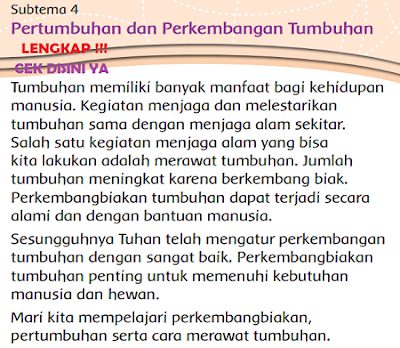 Kelas 3 Tema 1 Subtema 4 Pertumbuhan dan Perkembangan Tumbuhan www.simplenews.me