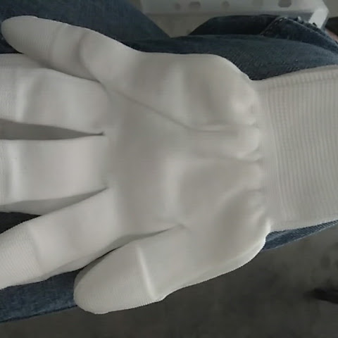 Găng tay PU phủ ngón trắng Hàn Quốc