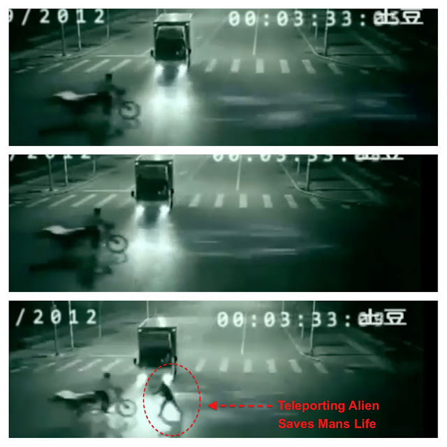 Image result for Updated: Alien Saves Mans Life In China Car Accident, Sept 2012 Security Cam Video.