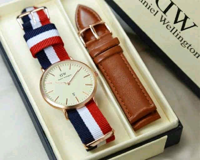 GINDA COLLECTION New Jam Tangan Daniel Wellington Set (1 Canvas
