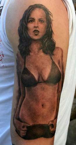 Bikini girl tattoo art
