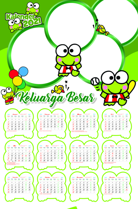 Template Kalender 2021 Lengkap ( Kartun Hello Kitty ...