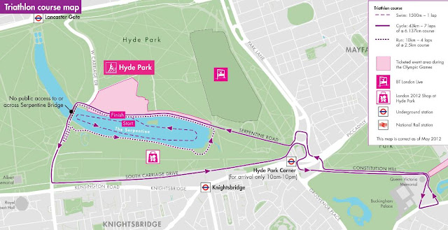 Mapa Triatlón Juegos Olímpicos Londres 2012