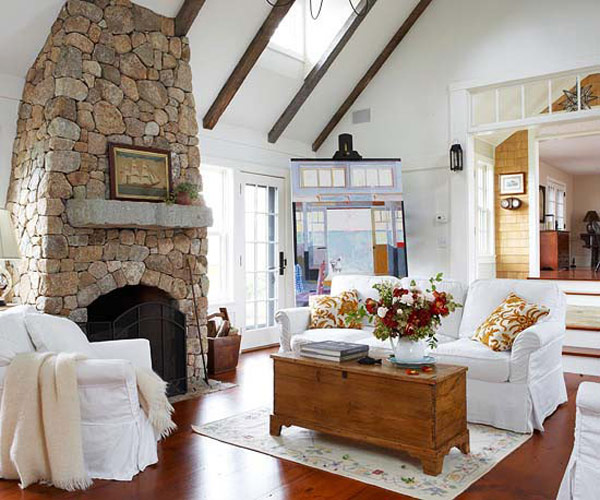 Stone Feature Wall Living Room