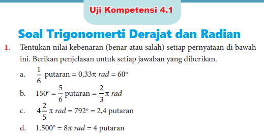 Contoh Soal Radian Ke Derajat Dan Jawabannya Master Soal