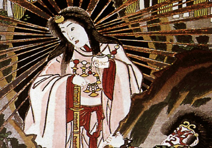 Укрощение богини солнца 12. Японская богиня солнца Аматэрасу. Аматэрасу богиня солнца синтоизм. Аматэрасу богиня солнца в Японии. Синтоизм ками.