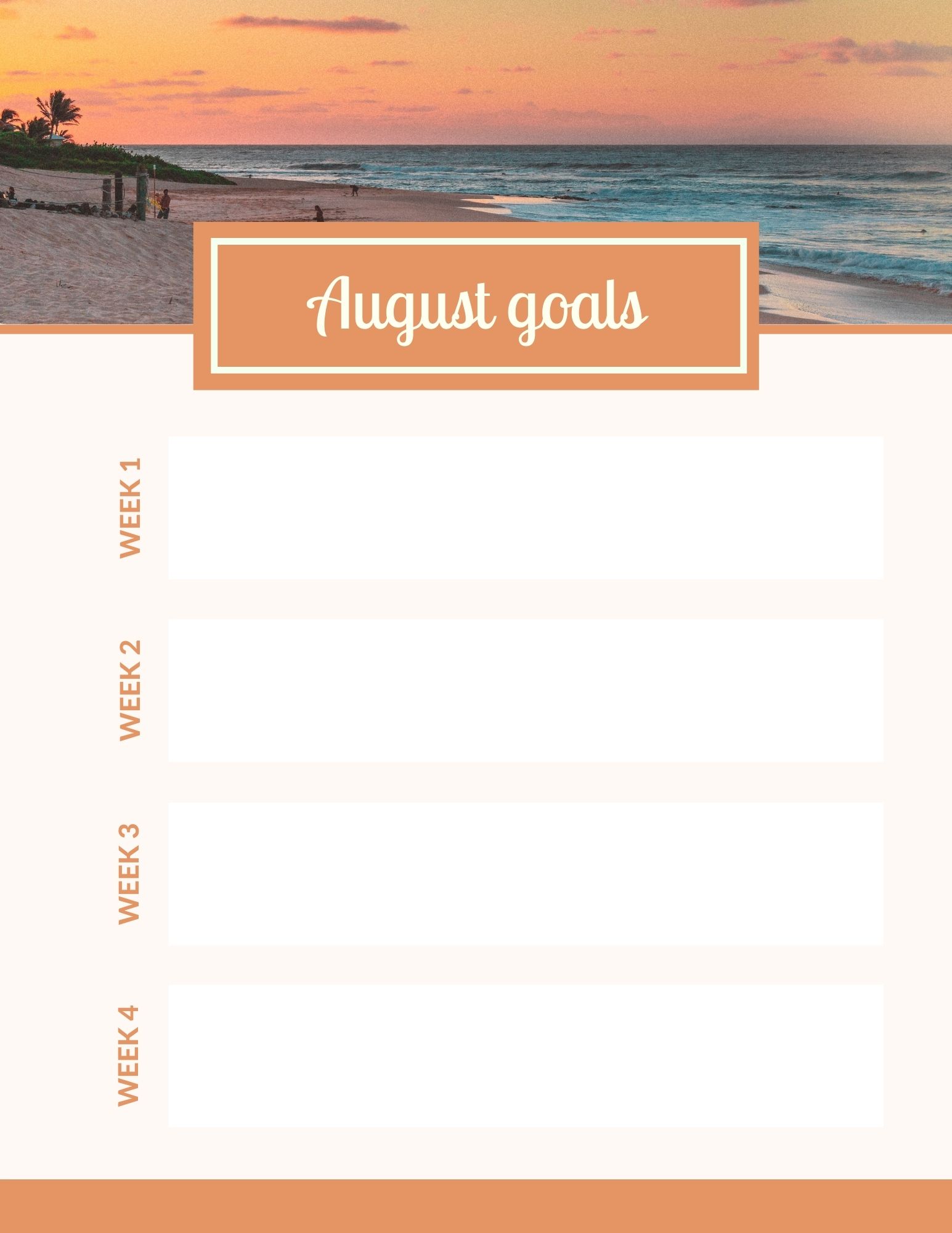 August goals checklist free printable Keeping it Real