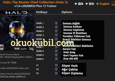 Halo v1.0 The Master Chief Collection (Halo 3) Trainer 13 İndir 2020