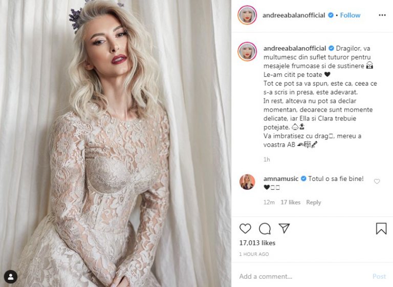 Andreea Bălan confirmă despărțirea de George Burcea. Mesajul vedetei