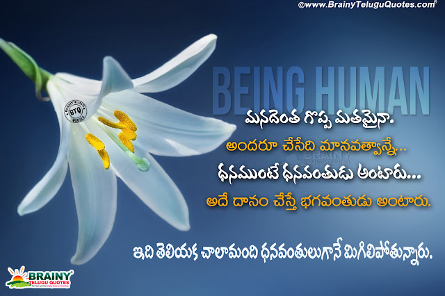 Humanity Quotes in telugu, best life quotes in telugu, humanity importance quotes in telugu