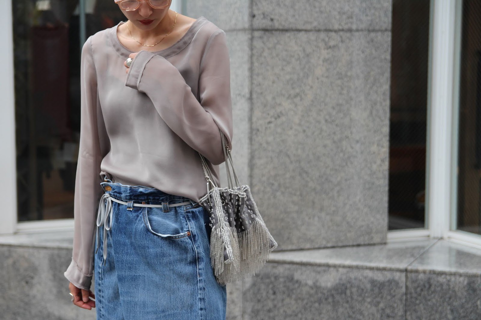 新品未使用LEINWANDEラインヴァンド シアーネックスカーフトップス