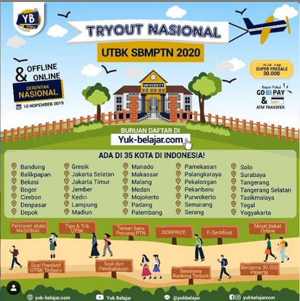 Try Out Utbk Sbmptn 2020 35 Kota Gu Buk